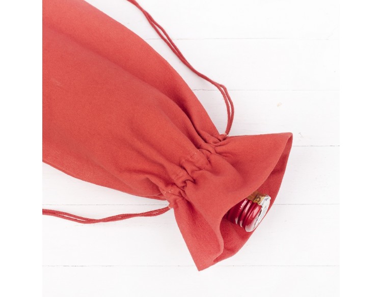 Pack of 100 Red Cotton Wine Tote Bags, 100% Pure Organic Wine Gift Bags in Bulk