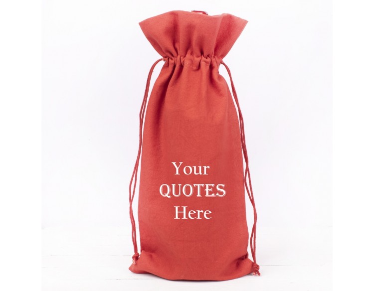 Pack of 100 Red Cotton Wine Tote Bags, 100% Pure Organic Wine Gift Bags in Bulk