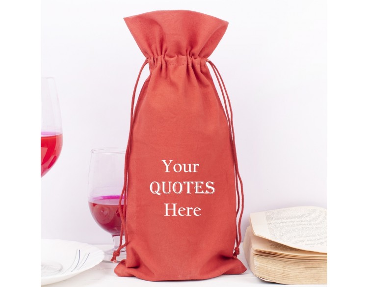 Pack of 100 Red Cotton Wine Tote Bags, 100% Pure Organic Wine Gift Bags in Bulk