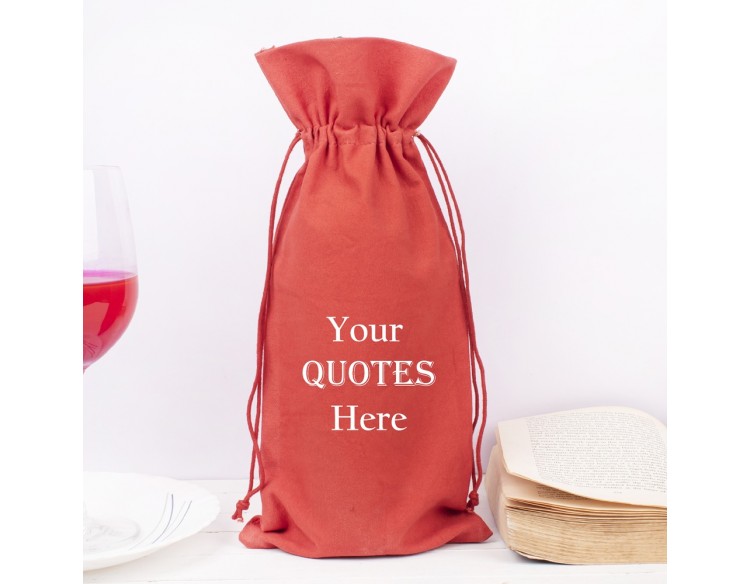 Pack of 100 Red Cotton Wine Tote Bags, 100% Pure Organic Wine Gift Bags in Bulk