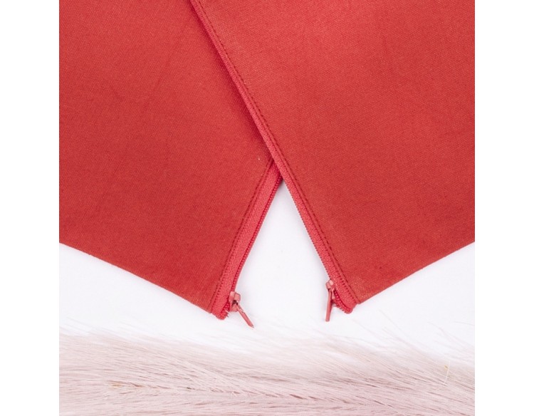 Pack of 100 Red Cotton Zip Pouches & Bags in Bulk, Cloth Zipper Bags, Zipper Pouches in Wholesale