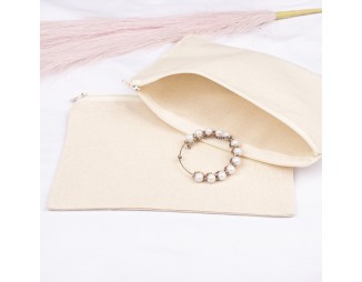 Pack of 100 Light Pink Cotton Zippered Pouches & Bags in Bulk, Organic Small Zipper Bag