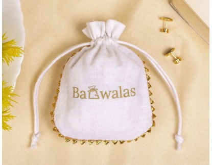  100 White Round Lace Cotton Drawstring Pouches For Jewelry Packaging With Brand Logo Print, Drawstring Bags