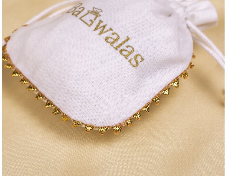  100 White Round Lace Cotton Drawstring Pouches For Jewelry Packaging With Brand Logo Print, Drawstring Bags