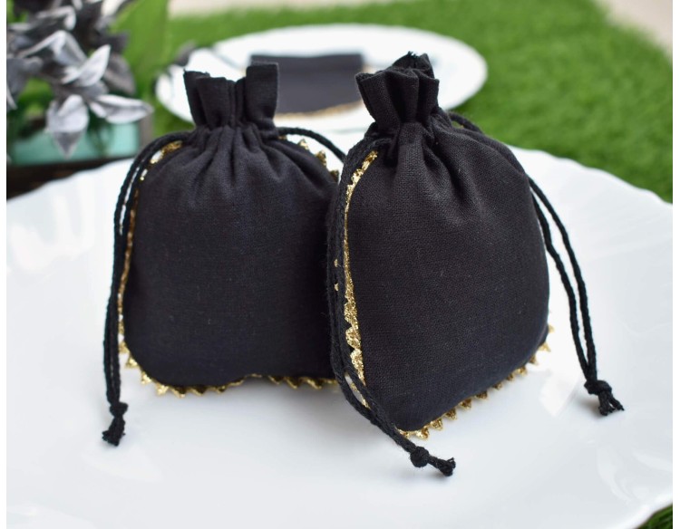 Designer Custom Jewelry Pouch, Eco Friendly Cotton Pouches, Reuse Bag
