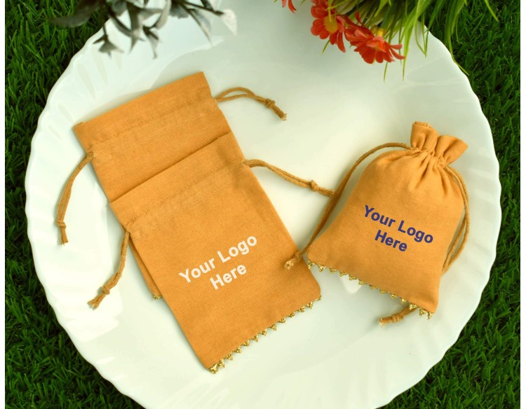 Eco-Friendly Jewelry Pouch with Logo, Small Drawstring Bags, Wedding Favor Bags