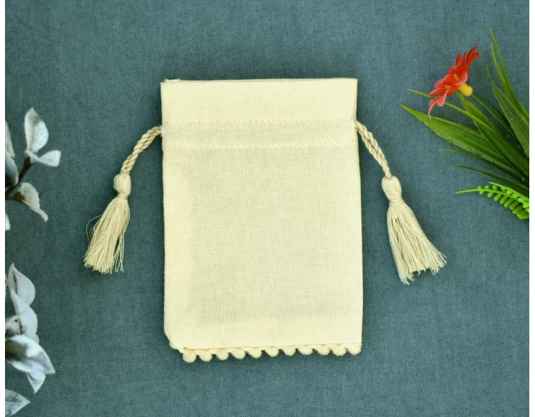 Designer Personalize  Jewelry Pouch, Eco Friendly Cotton Pouches, Reuse Bag