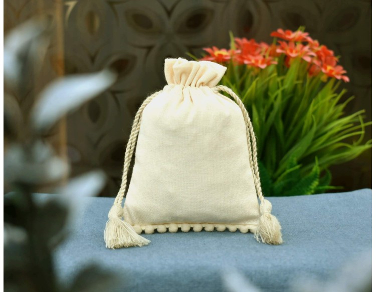 Designer Personalize  Jewelry Pouch, Eco Friendly Cotton Pouches, Reuse Bag