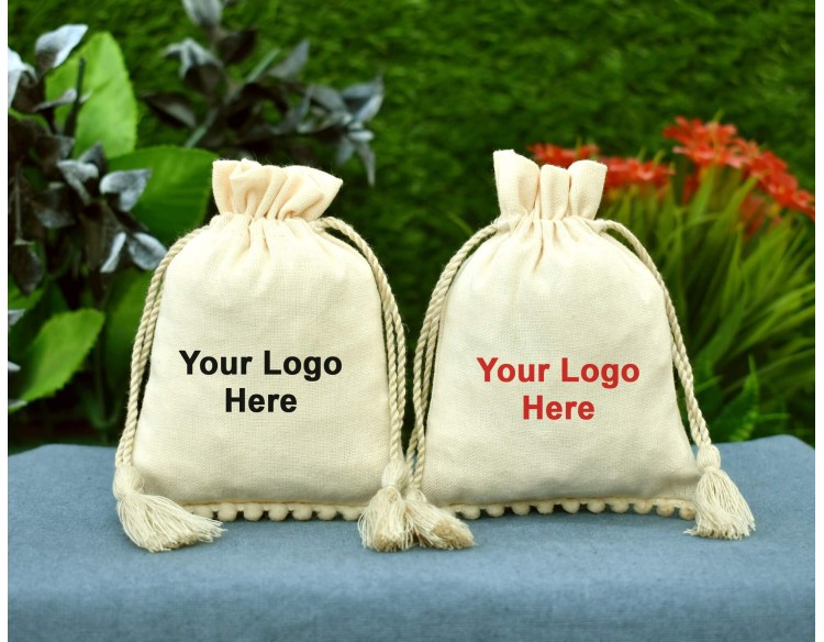 Designer Personalize  Jewelry Pouch, Eco Friendly Cotton Pouches, Reuse Bag
