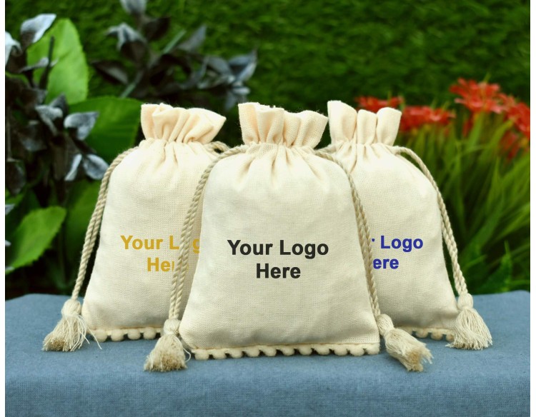 Designer Personalize  Jewelry Pouch, Eco Friendly Cotton Pouches, Reuse Bag