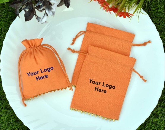 Designer Custom Jewelry Pouch With Logo Small Drawstring Bag