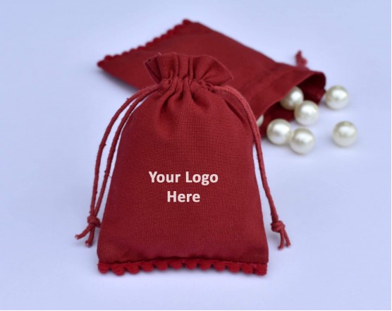 Eco Friendly Personalized Cotton Pouch With Drawstring, Jewelry Packaging, Wedding Favor Bags, Jewellery Bag 