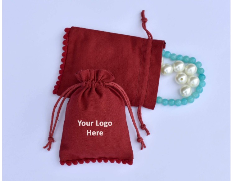 Eco Friendly Personalized Cotton Pouch With Drawstring, Jewelry Packaging, Wedding Favor Bags, Jewellery Bag 