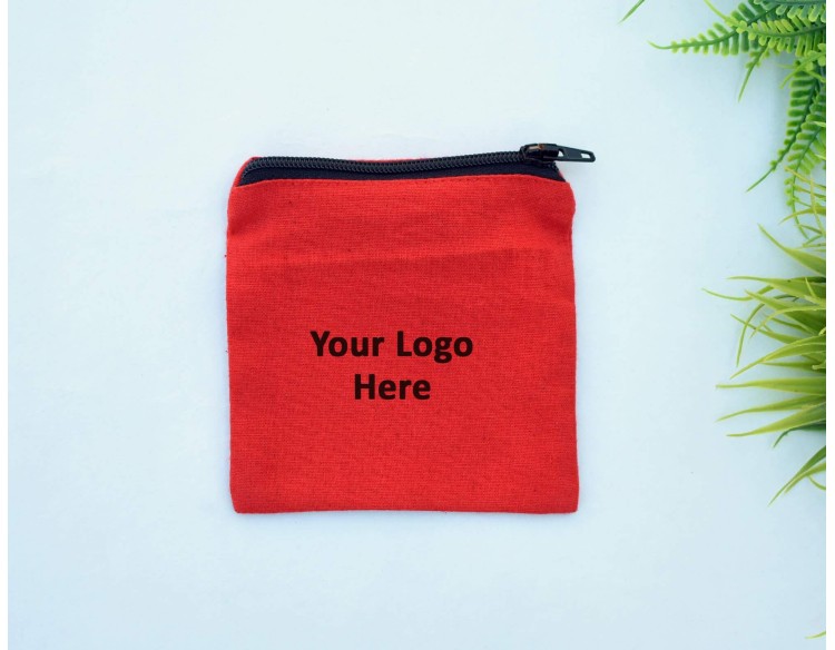 Zipper Custom Jewelry Pouch With Logo, Wedding Favor Bag, Cotton pouch