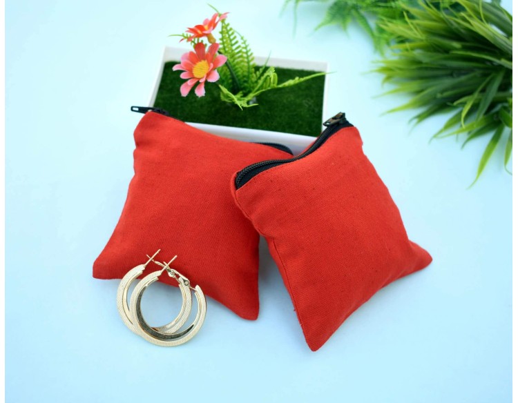 Zipper Custom Jewelry Pouch With Logo, Wedding Favor Bag, Cotton pouch