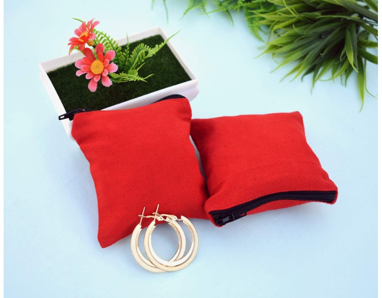 Zipper Custom Jewelry Pouch With Logo, Wedding Favor Bag, Cotton pouch