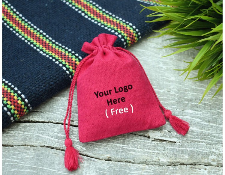 Red Custom Jewelry Pouch, Designer Favor bags, Personalized Logo