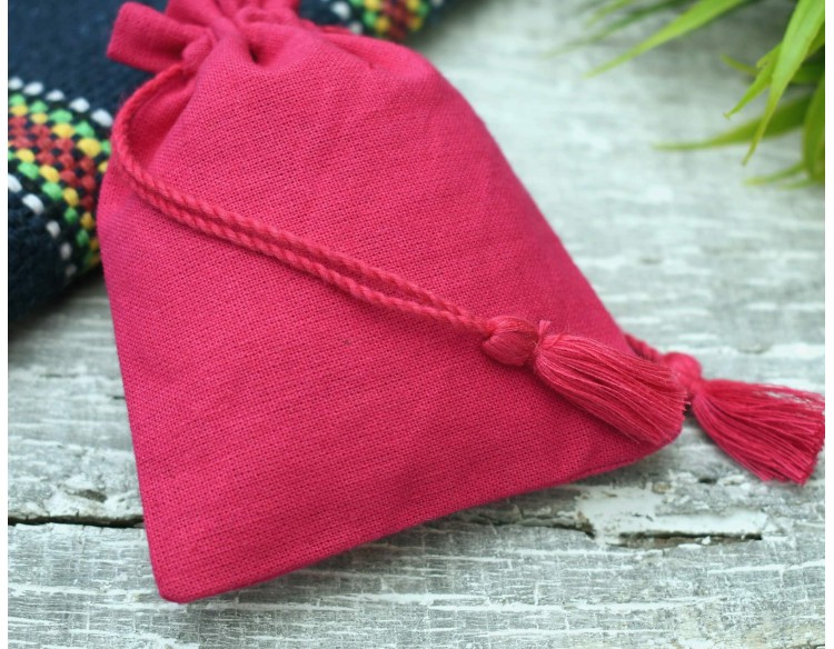 Red Custom Jewelry Pouch, Designer Favor bags, Personalized Logo