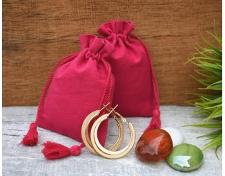 Red Custom Jewelry Pouch, Designer Favor bags, Personalized Logo