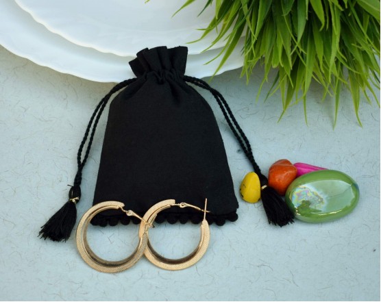 Personalized Jewelry Packaging Pouch With Black Drawstring, Wedding Favor Bags, Eco friendly Packaging Bag, Produce Bags
