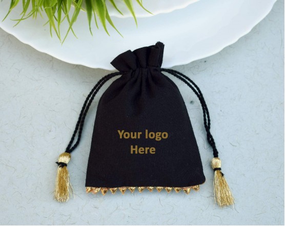 Black Personalized Drawstring Pouch - Produce Bag - Jewelry Packaging - Drawstring Bags - Jewelry Storage Bag - Wedding Favor Bag