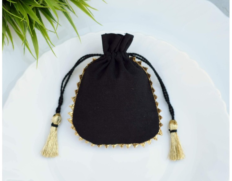 Black Drawstring Pouch, Drawstring Bags, Jewelry Storage Bags, Jewelry Pouches