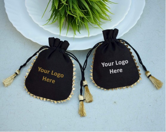 Black Drawstring Pouch - Personalised Pouch - Jewelry Packaging - Drawstring Bags - Jewelry Storage Bag