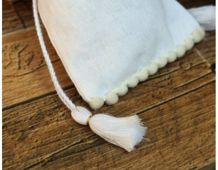 White Organic Cotton Wedding Favor Bags Jewelry Packaging Personalized Drawstring Pouches