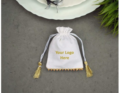 100 Pack Drawstring Bags, Personalized Jewelry Pouches & Bags with Logo, Wedding Favor Bags