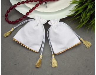 100 Pack Drawstring Bags, Personalized Jewelry Pouches & Bags with Logo, Wedding Favor Bags
