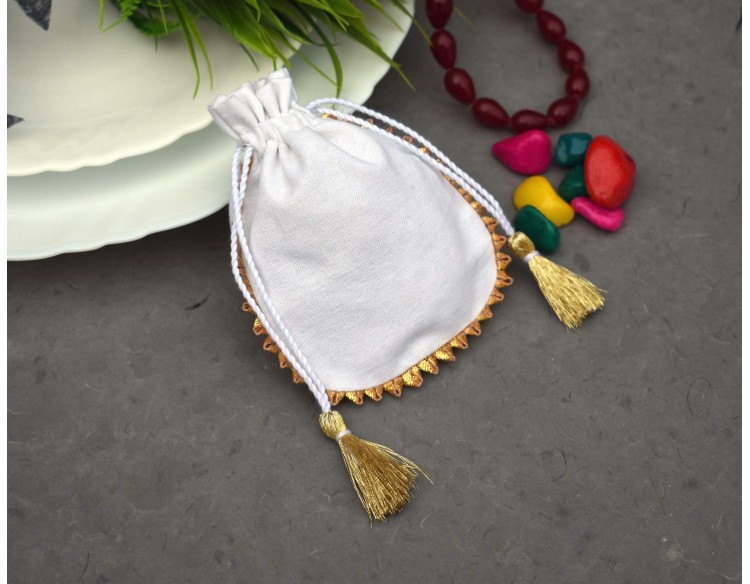 Designer Indian Cotton Fabric Bag, Small Cotton bag, Bridesmaid Gift Bag, Jewelry Pouches