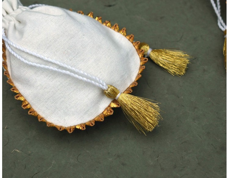 Designer Indian Cotton Fabric Bag, Small Cotton bag, Bridesmaid Gift Bag, Jewelry Pouches