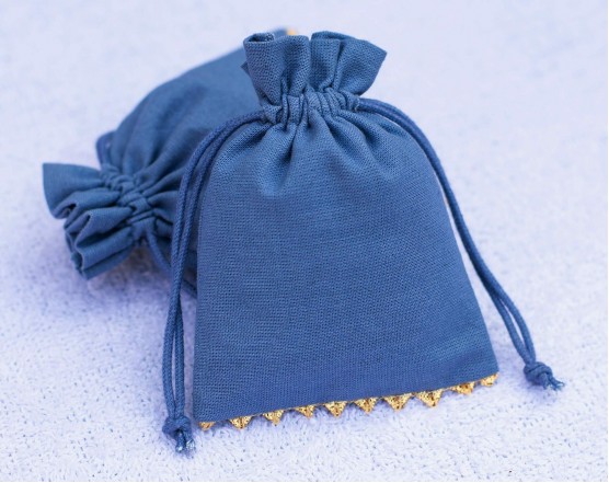 100 Blue Custom Jewelry Packaging Pouch, Wedding Favor Bag, Bracelet Pouch