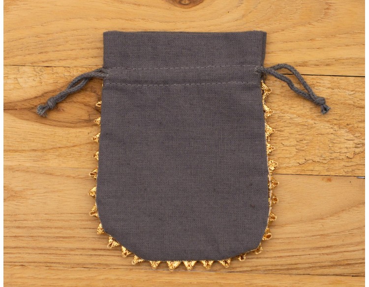 100 Gray Cotton Drawstring Pouch For Jewelry Packaging with Logo, Wedding Favor Bags, Gift Wrapping