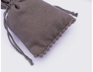 100 Gray Designer  Custom Logo Jewelry Pouch, Wedding Favor Bag, Cotton Drawstring Pouch, Bracelet Bag