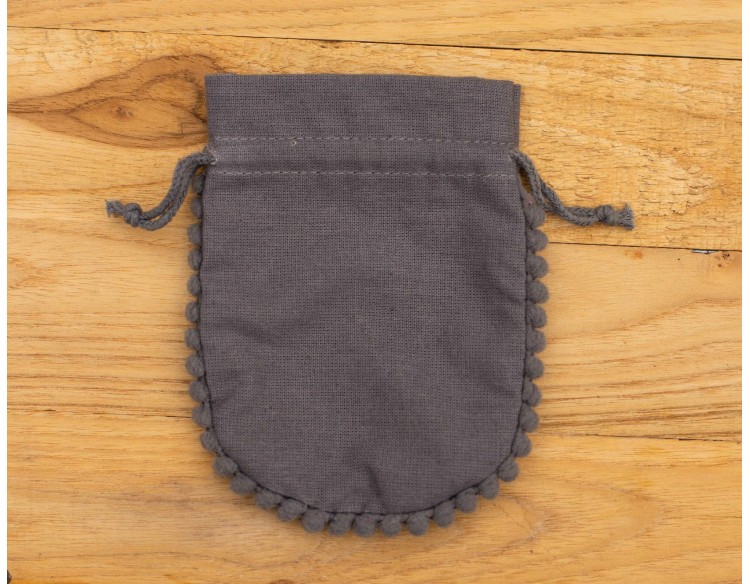 Pack of 100 Gray Drawstring Pouch, Custom Jewelry Packaging Pouch With Brand Logo