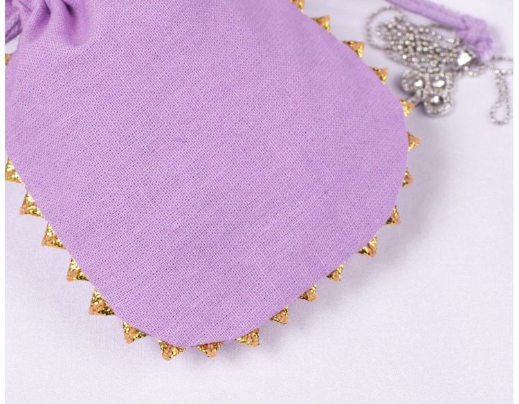 100 Designer Light Purple Round Lace Custom Drawstring Jewelry Pouch, Cotton Pouch With Logo, Wedding Favor Bag