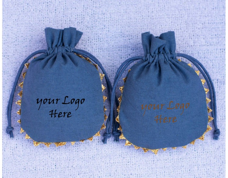 100 Designer Blue Jewelry Package Pouch, Wedding Favor Bag, Bracelet Bag