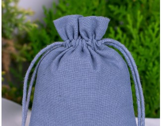 100 Designer Bluish Gray Bottom PomPom Jewelry Packaging Pouch, Custom Wedding Favor Bags (Designer, BG181)