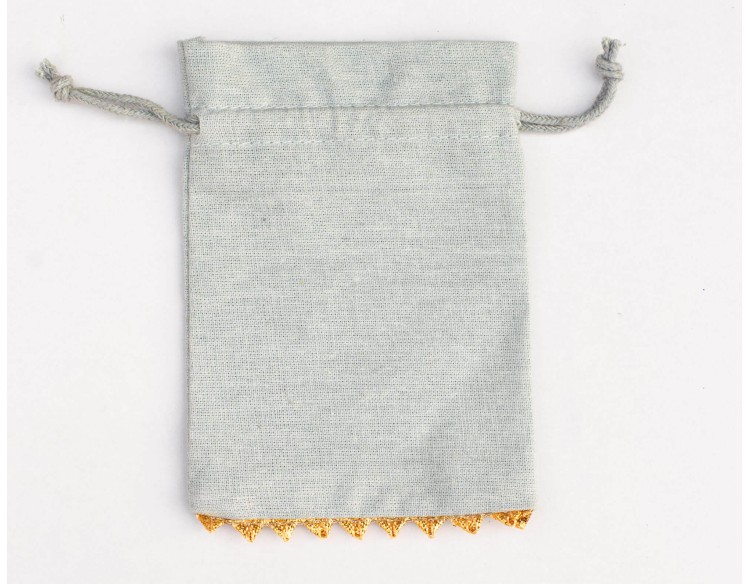 Set of 100 Designer Gray Custom Jewelry Bag| Drawstring Pouch With Logo (Designer, BG150)