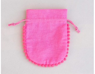 100 Designer Pink Custom Drawstring Pouch, Cotton Jewelry Package, Wedding Favor Bag