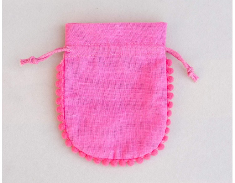 100 Designer Pink Custom Drawstring Pouch, Cotton Jewelry Package, Wedding Favor Bag