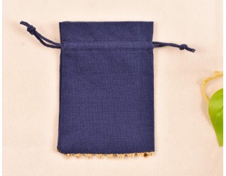 100 Designer Blue Jewelry Packaging Drawstring Pouch, Custom Logo Pouch