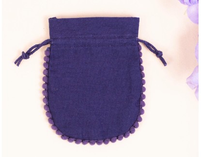 100 Blue Cotton Drawstring Pouches For Jewelry Packaging With Brand Logo Print, Jewelry Bags