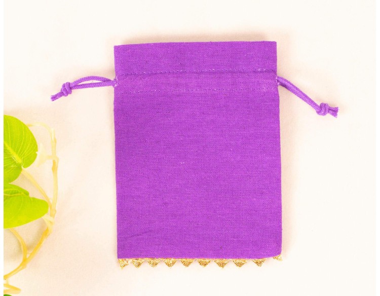 Bagwalas Designer Purple Custom Drawstring Pouch, Jewelry Packaging Bag, Custom Favor Bags (Pack Of 100, BG138)