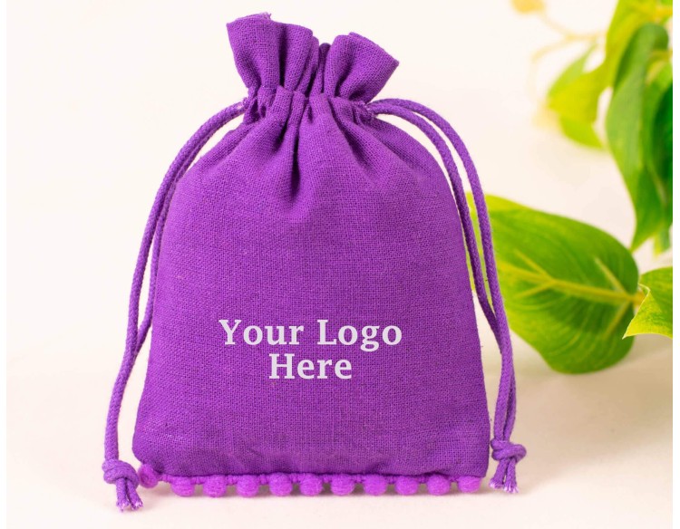 Bagwalas Custom Drawstring Jewelry Packaging Pouch, Personalized Logo Print Bags (Pack Of 100, Designer)