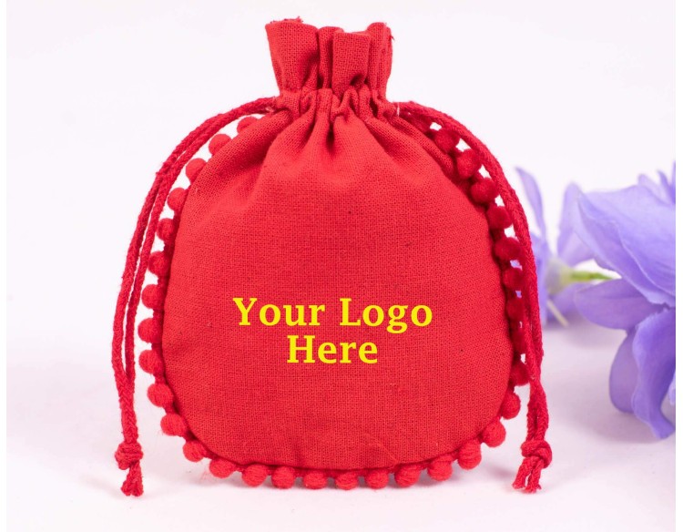 Bagwalas Cotton Drawstring Jewelry Packaging Pouch, Custom Wedding favor Bag