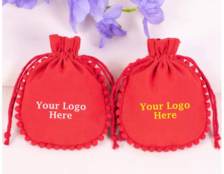 Bagwalas Cotton Drawstring Jewelry Packaging Pouch, Custom Wedding favor Bag