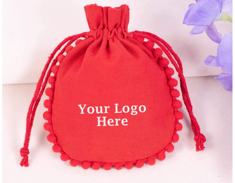 Bagwalas Cotton Drawstring Jewelry Packaging Pouch, Custom Wedding favor Bag