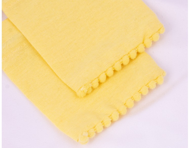 Yellow Bottom PomPom Cotton Drawstring Pouch For Jewelry Packaging With Custom Brand Logo Print